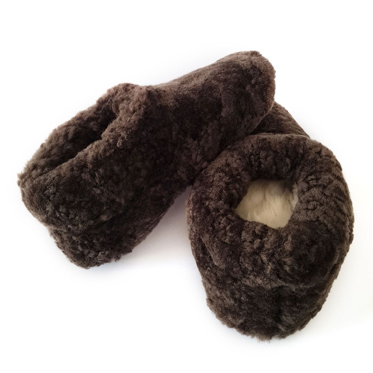 MUNDO PIEL - Pantufla de Lana Artesanal Café