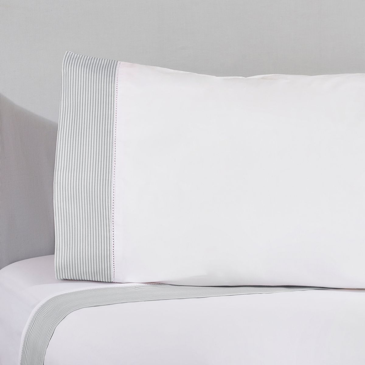 NINA HERRERA - Sábana Listada Piqué Menta 220 Hilos King