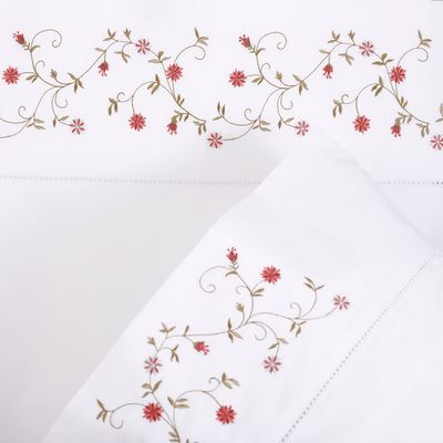 Imagen 2 del producto Sábana Bordada Florencia Rosa 220 Hilos Super King