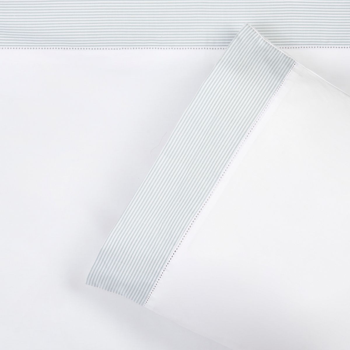 NINA HERRERA - Sábana Listada Piqué Menta 220 Hilos 1,5 Plaza