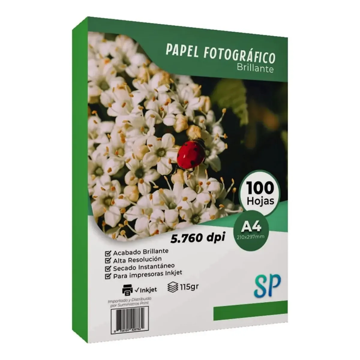 GENERICO - Papel Fotográfico Glossy A4 115 g Alto Brillo X 100 Hojas