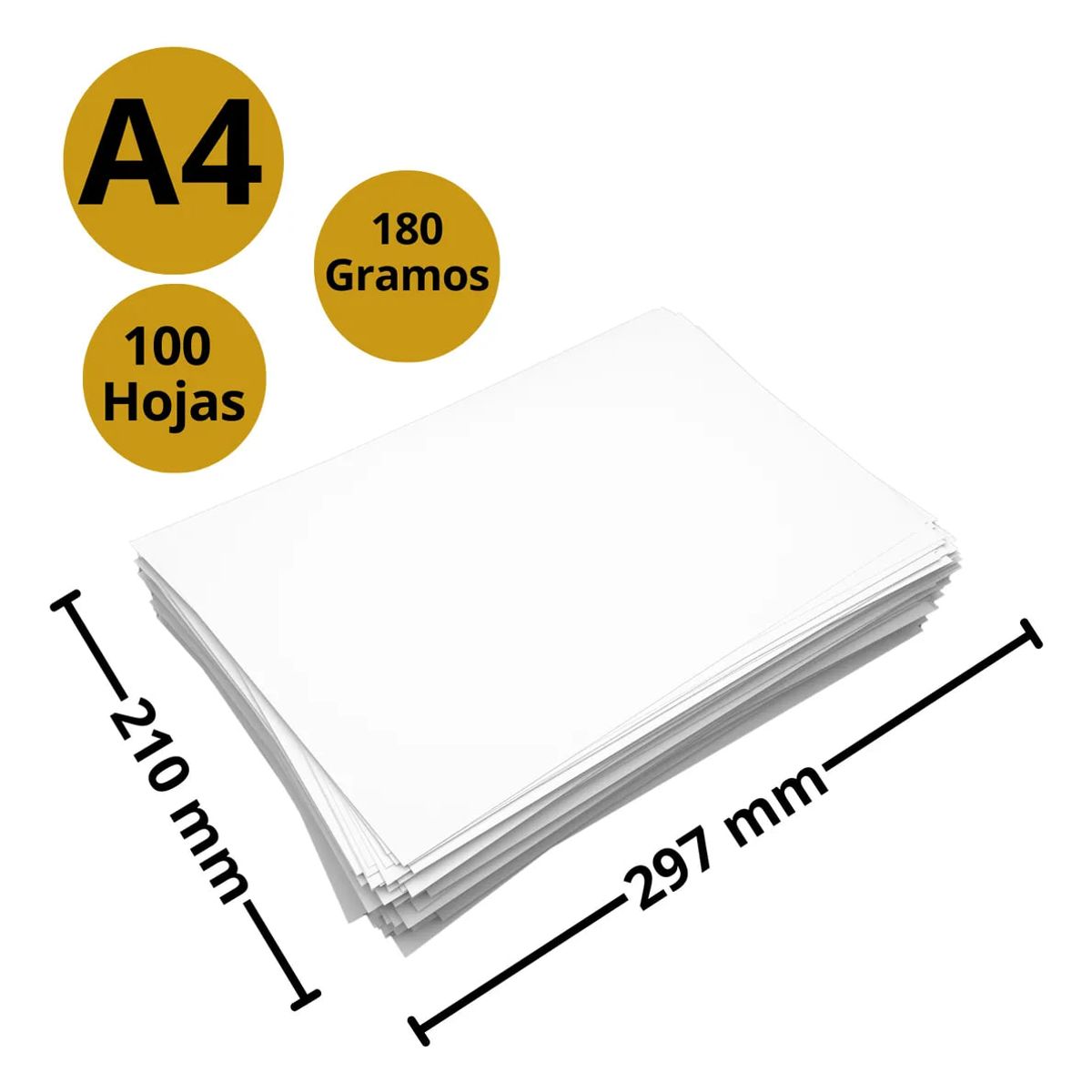 GENERICO - Papel Fotográfico Glossy A4 180 g Alto Brillo X 100 Hojas