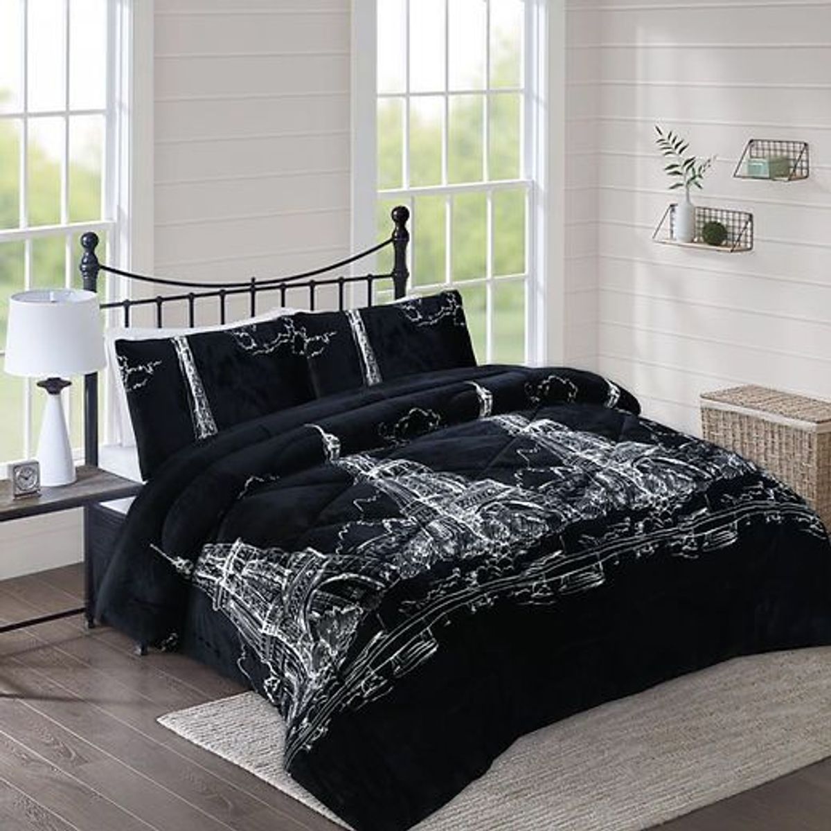 GENERICO - Cobertor Chiporro Cama King - Torre Eiffel Negro