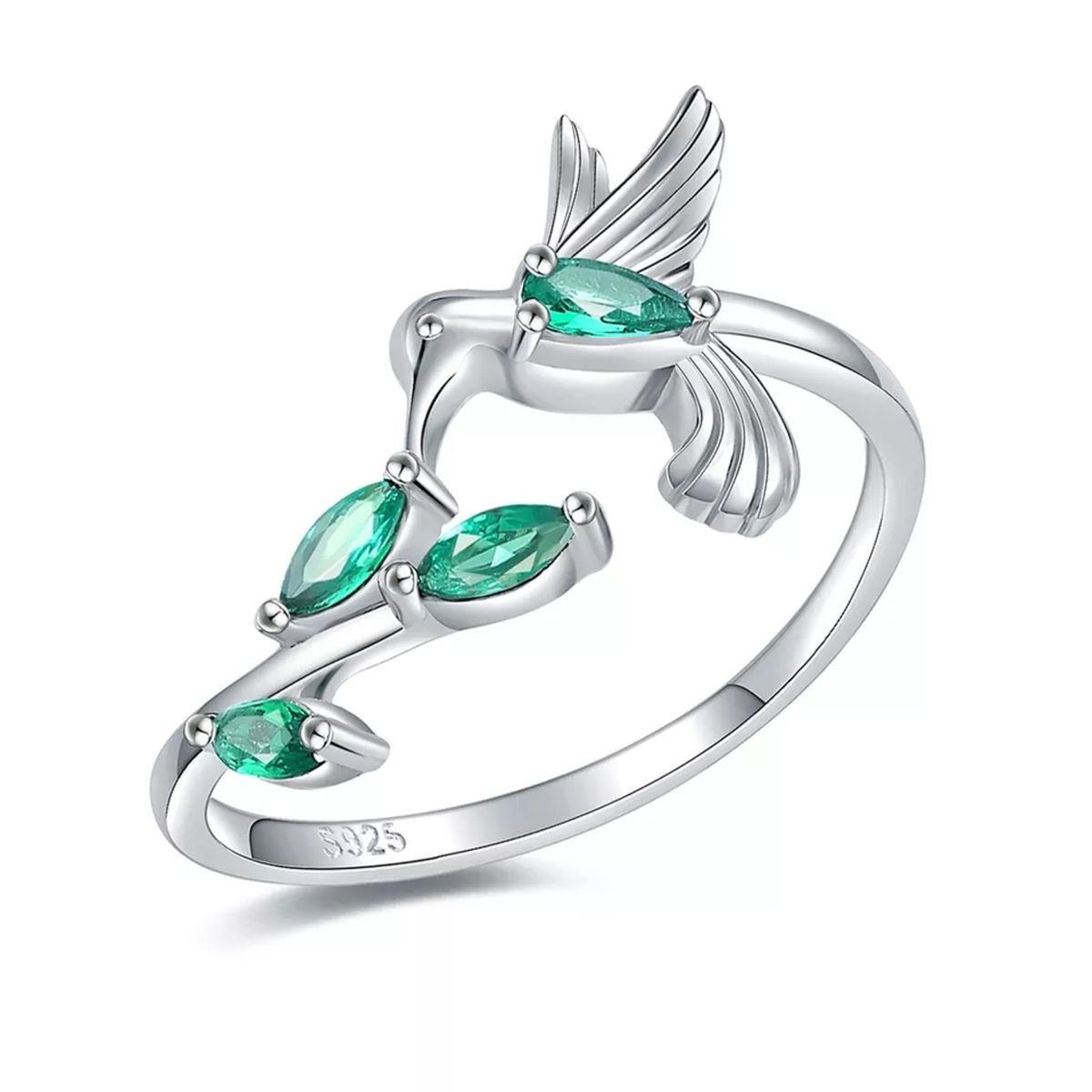 GENERICO - Anillo plata 925 Colibrí ajustable