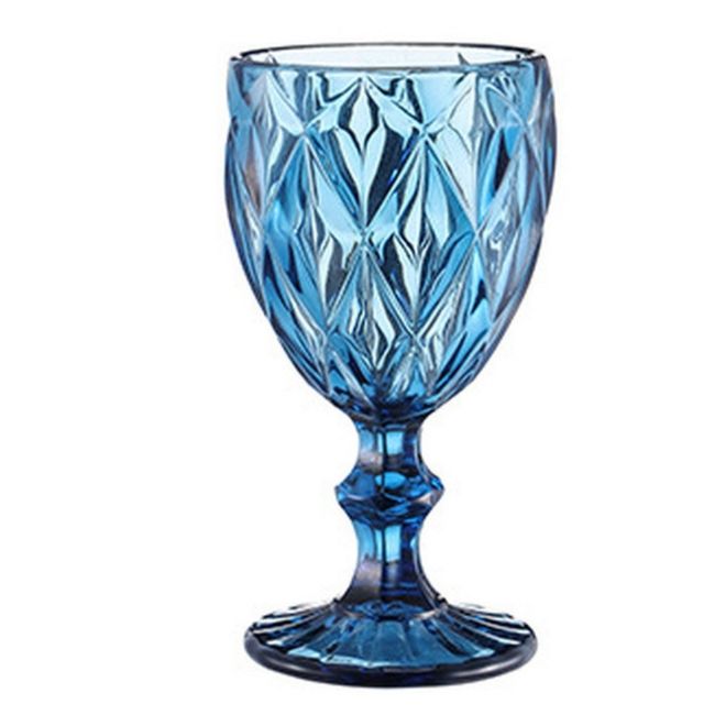 GENERICO - Set 6 Copas Vino Rombo Azul