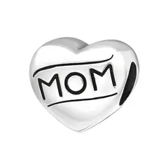 ZUZA COLLECTION - Charm Corazon "MOM" - plata 925.