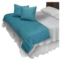 Piecera Con Fundas Velvet Turquesa Reversible