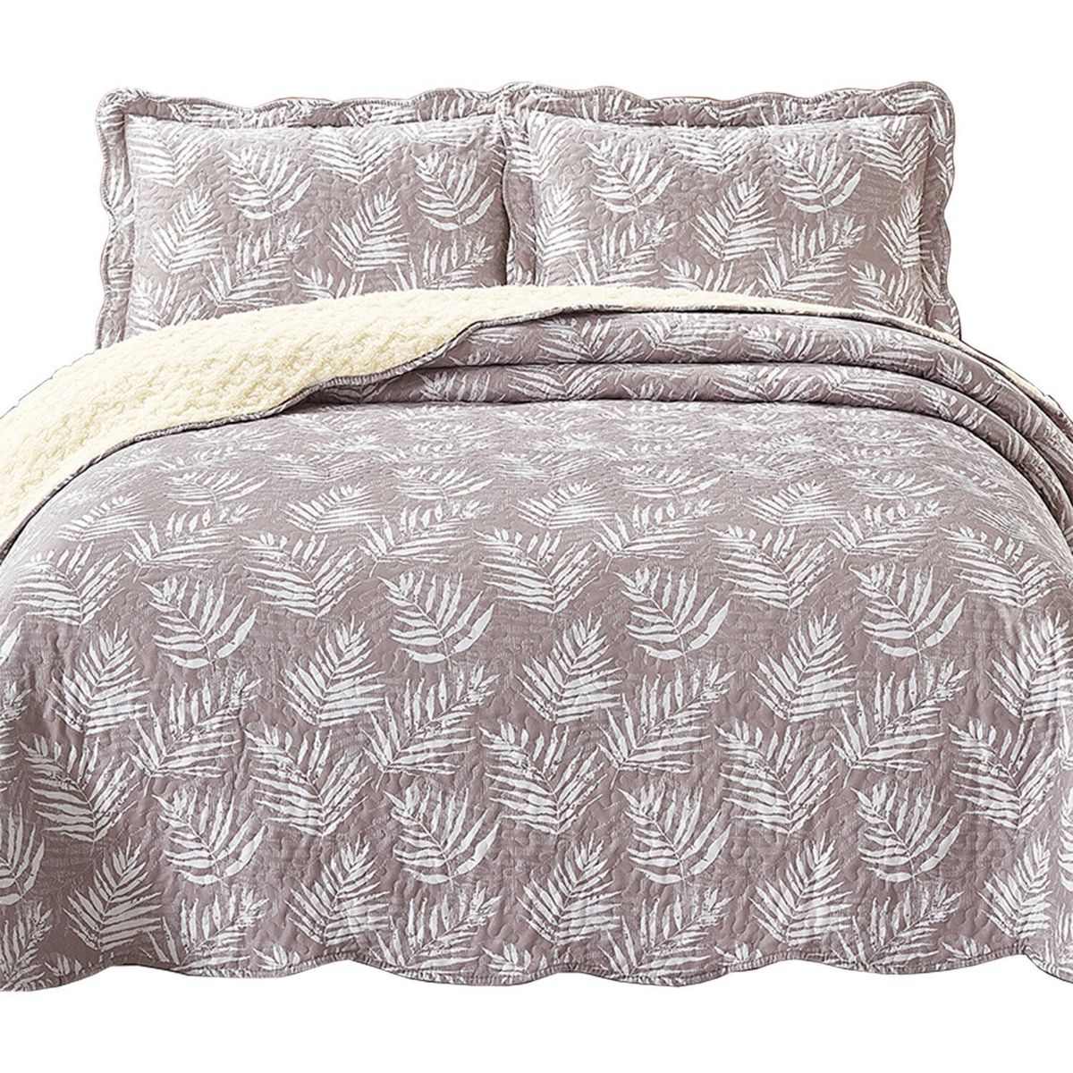 MALLORCA - Quilt Sherpa Helechos Crudo King