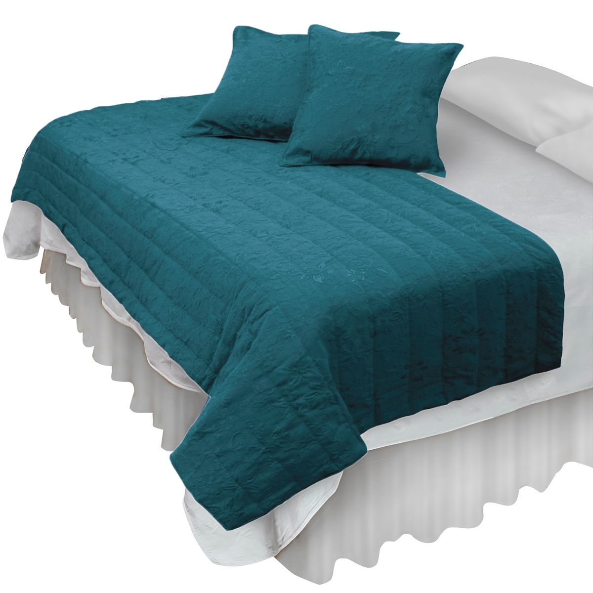 MALLORCA - Piecera Con Fundas Victoriana Turquesa Reversible