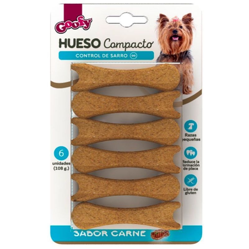 ANASAC - Goofy Snack Hueso Compacto Raza Pequeña Perro, 6 Und
