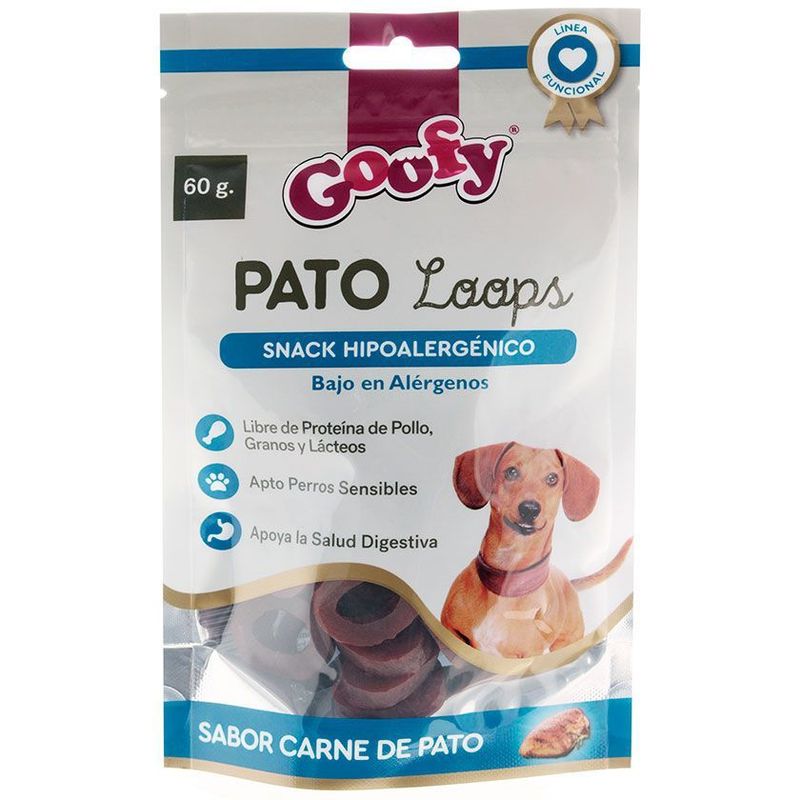 GOOFY - Goofy Snack Pato Loops Hipoalergénico Perro 60gr