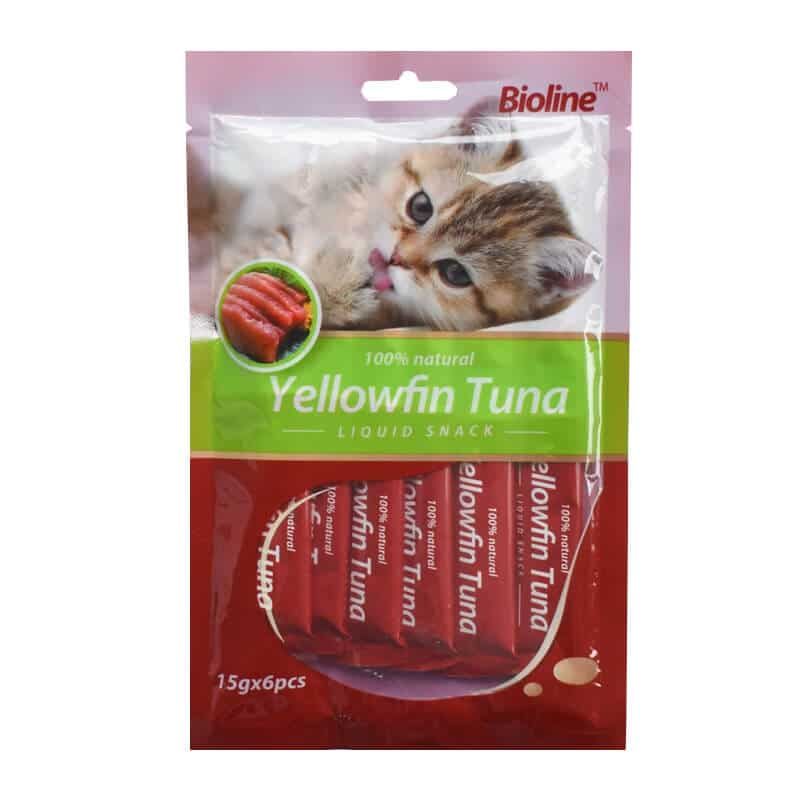 BIOLINE - Bioline Snack Cremoso Gato Sabor Atun, 6 Tubos