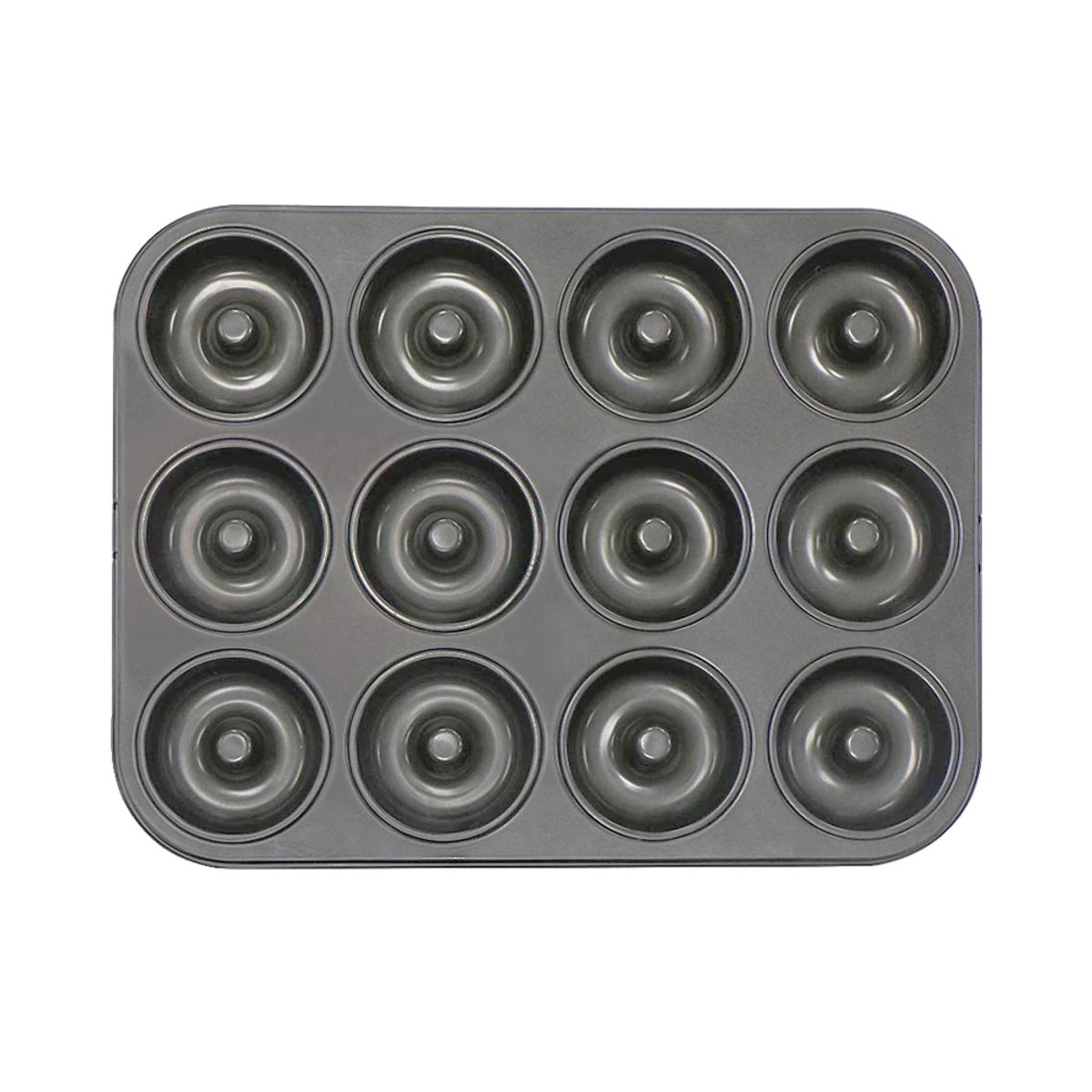 GENERICO - Molde Metálico Antiadherente 12  Cavidades Mini Donuts Donas