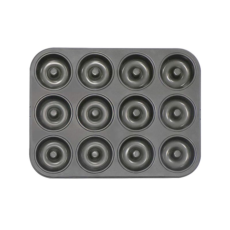 GENERICO - Molde Metálico Antiadherente 12  Cavidades Mini Donuts Donas