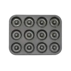 GENERICO - Molde Metálico Antiadherente 12 Cavidades Mini Donuts Donas