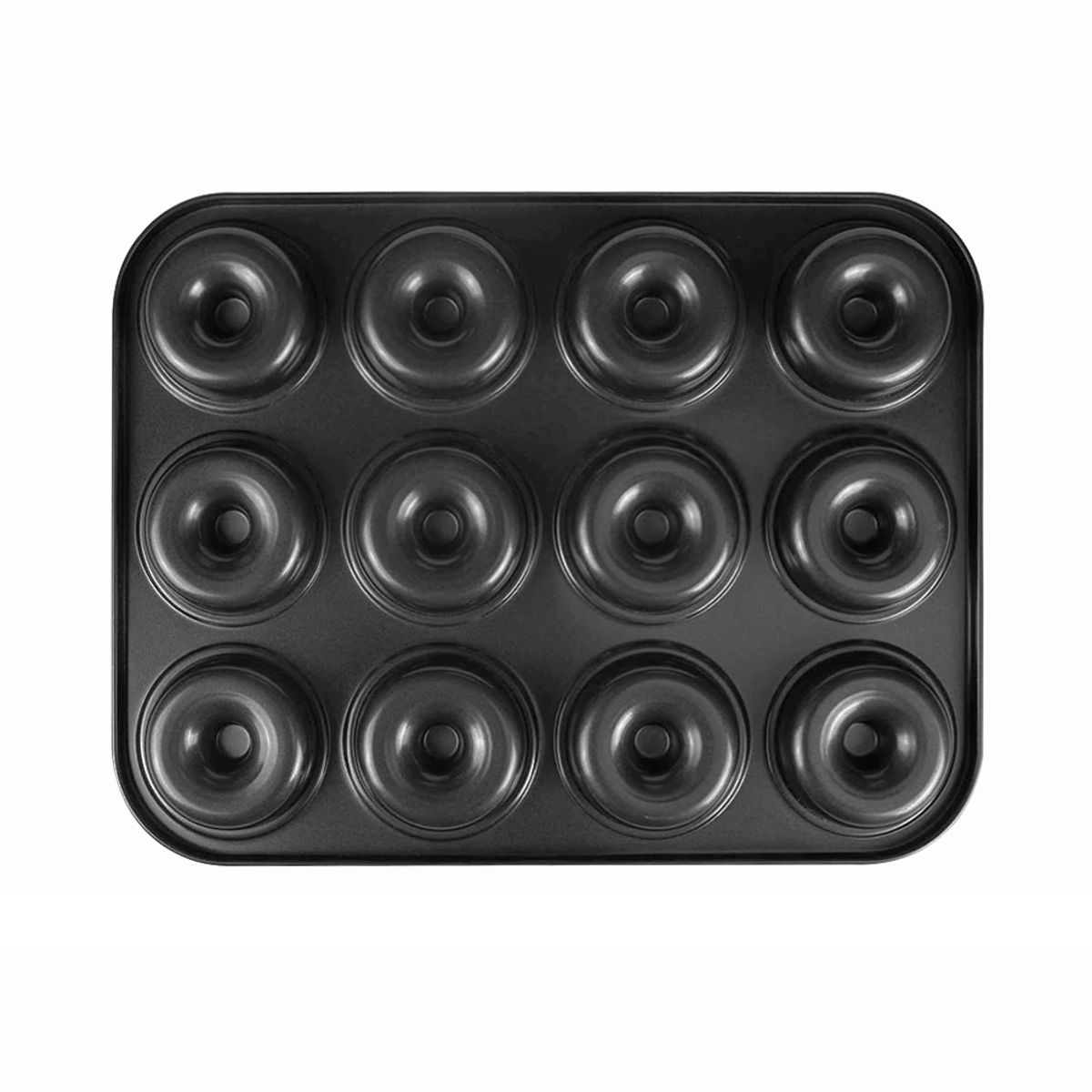 GENERICO - Molde Metálico Antiadherente 12  Cavidades Mini Donuts Donas