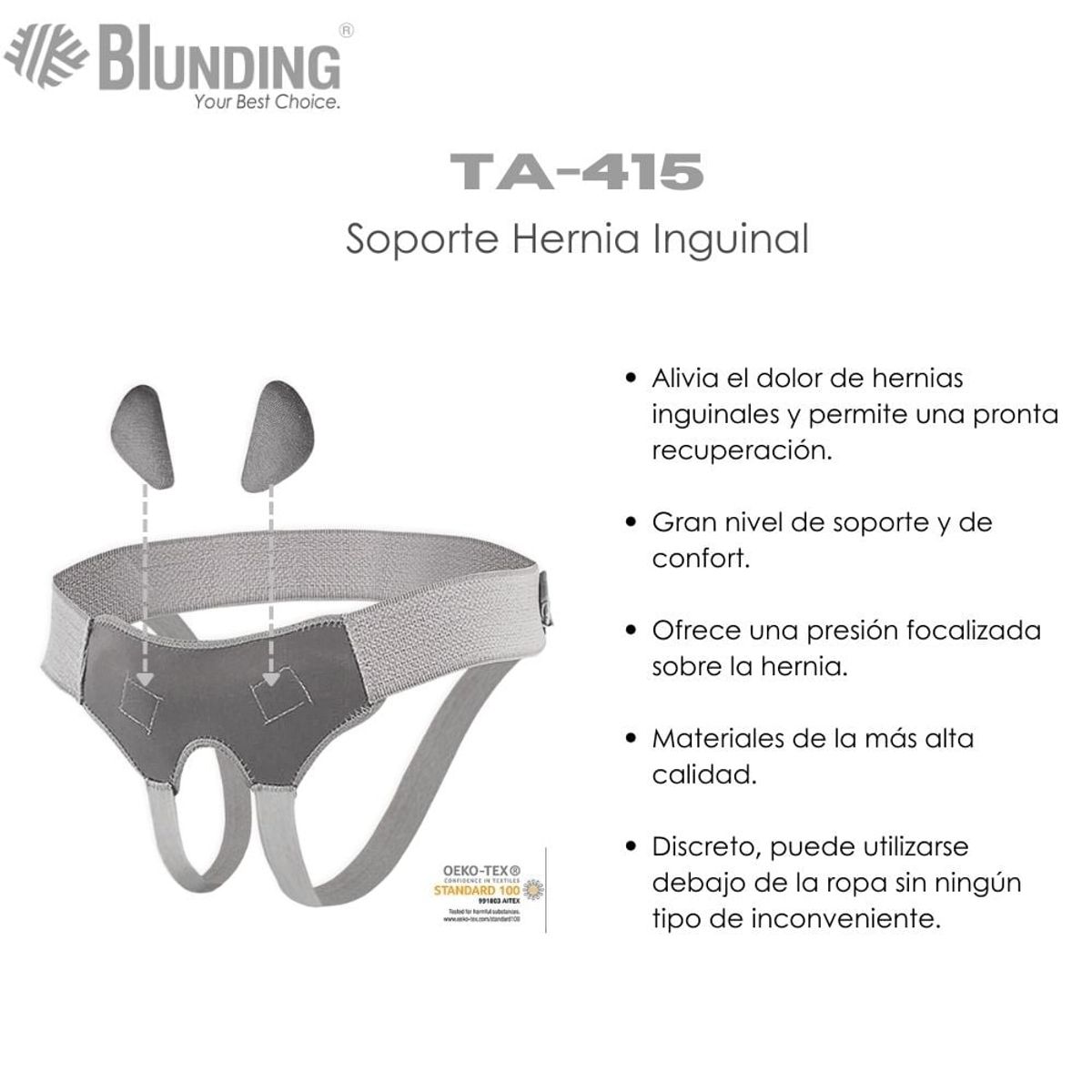 BLUNDING - Soporte Para Hernia Inguinal Talla M-Blunding
