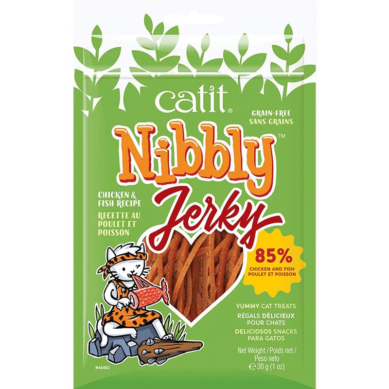 CATIT - Catit Nibbly Jerky Gato Sabor Pollo y Pescado, 30gr