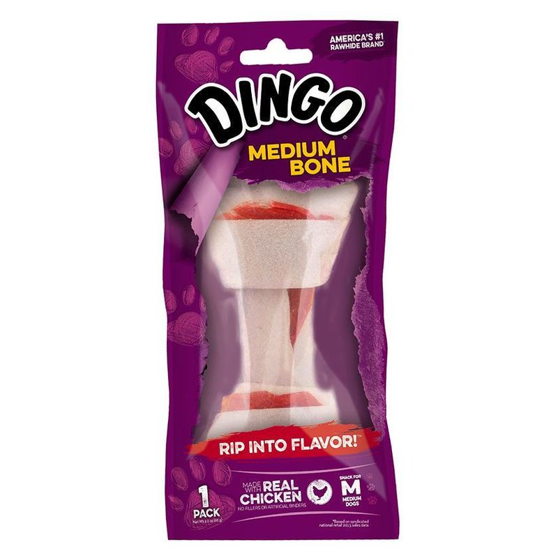 DINGO - Dingo Snack Medium Bone Perro, 65gr