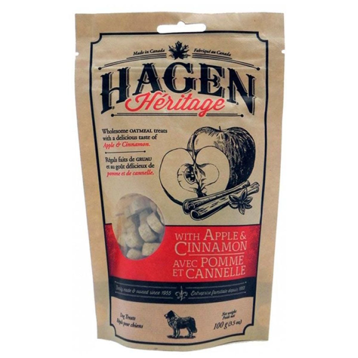 DOG IT - Snack Hagen Heritage Manzana y Canela Perro, 100gr