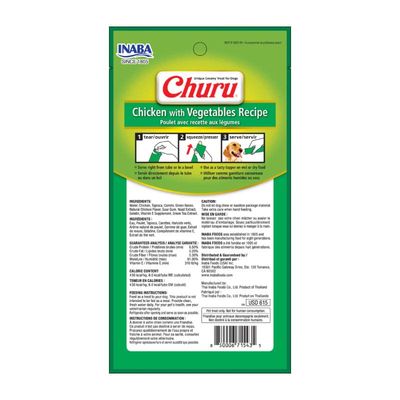 Imagen 2 del producto Snack Churu Perro Sabor Pollo y Vegetales, 4 Tubos