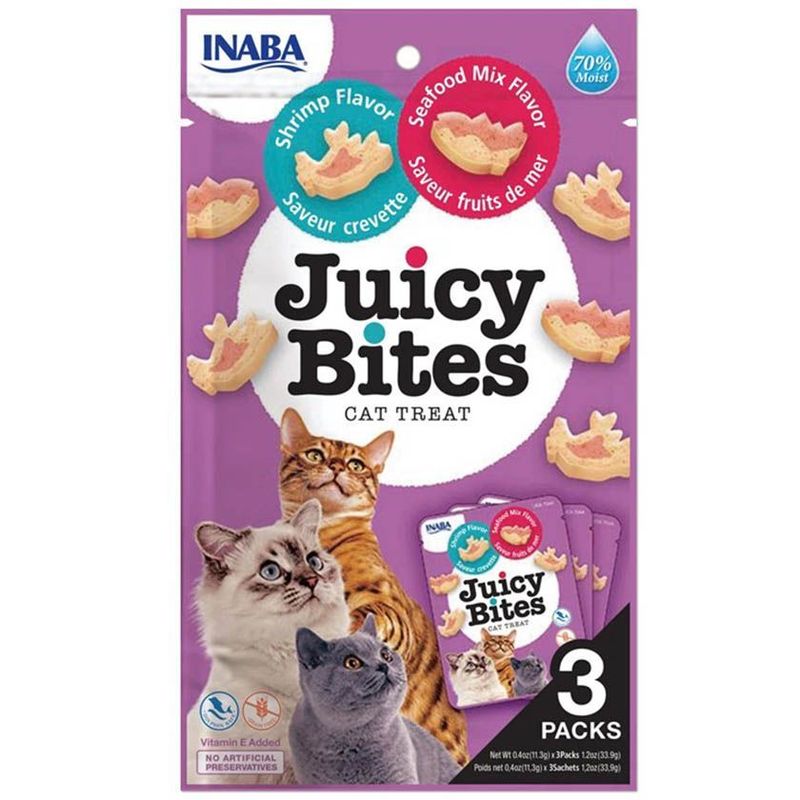 INABA - Snack Inaba Juicy Bites Sabor Camaron y Mariscos Para Gato