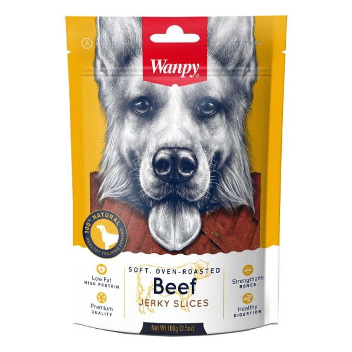 SNAK - Snack Wanpy Dog Beef Jerky Slices, 100 Grs