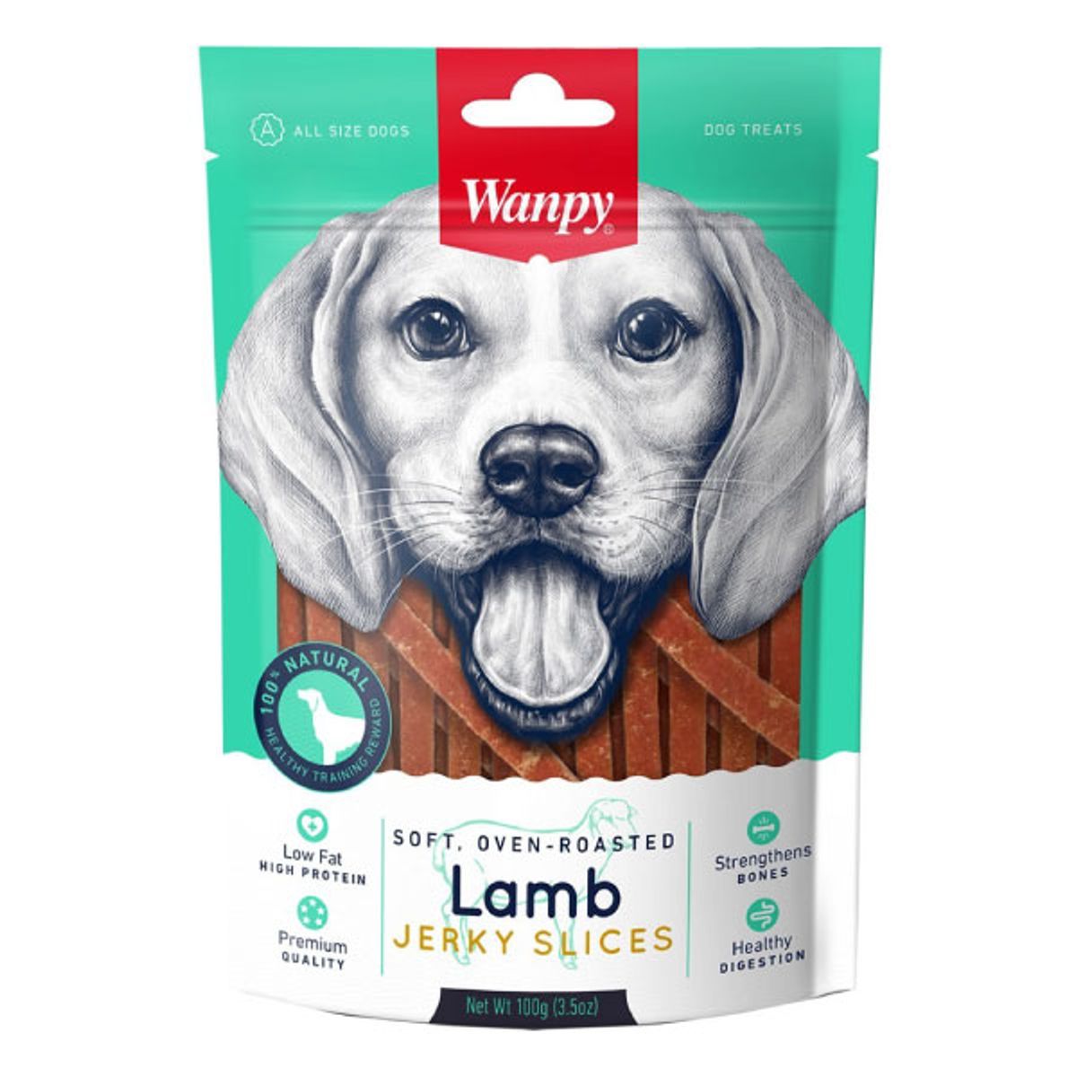 SNAK - Snack Wanpy Dog Lamb Jerky Slices, 100 Grs