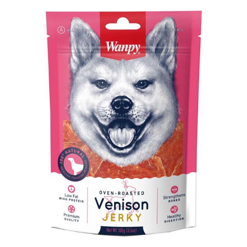 SNAK - Snack Wanpy Dog Venison Jerky Slices, 100 Grs