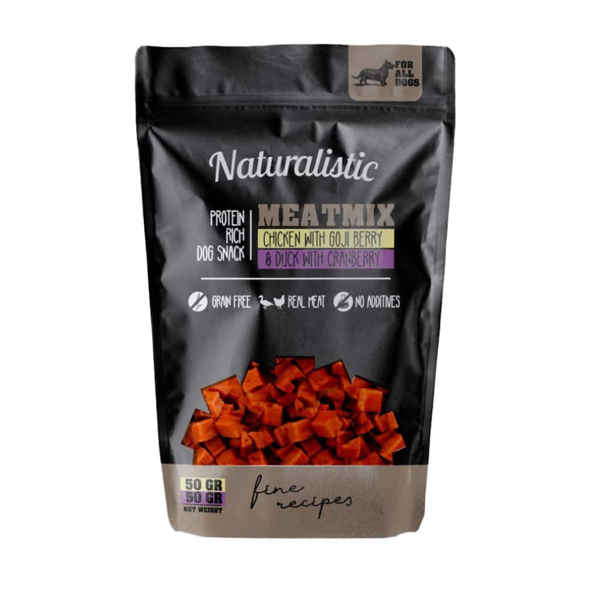 NATURALIST - Snack Naturalistic MeatMix Pollo y Pato, Para Perro, 100gr