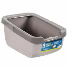 CATIT - Baño Arenero Gato Borde Grueso Color Gris Claro.