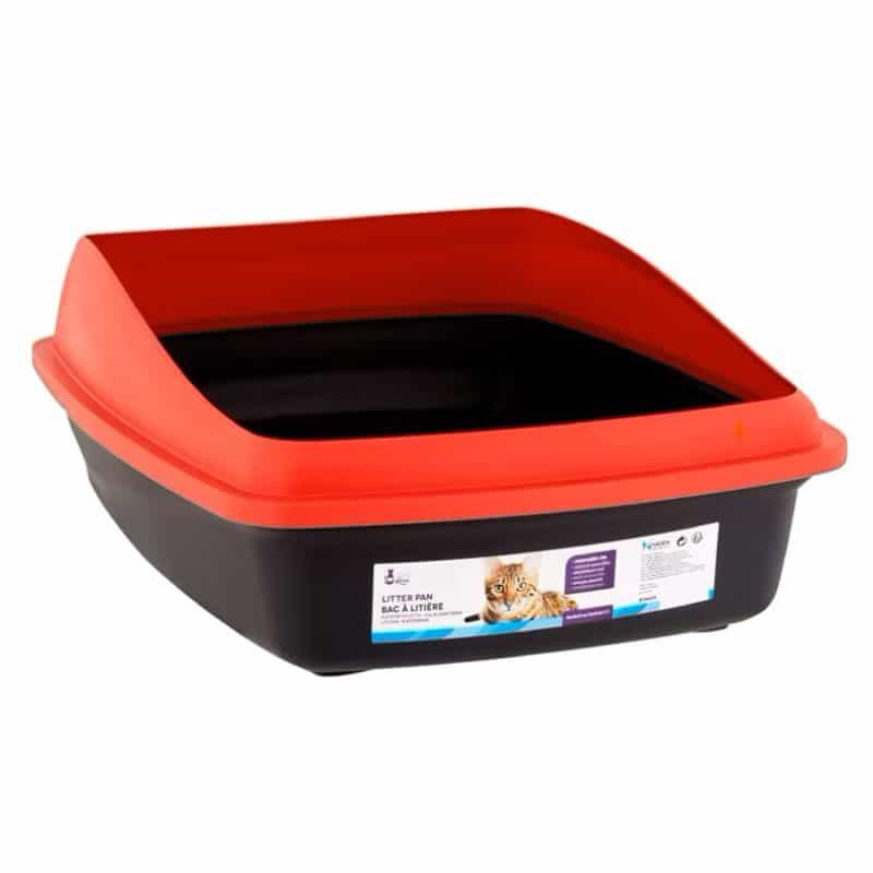 CATIT - Cat Love Baño Arenero Gato Con Bordes Color NegroRojo.