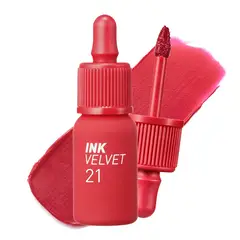 PERIPERA - Tinta Labial INK VELVET 021 VITALITY CORAL RED Cosmética Coreana