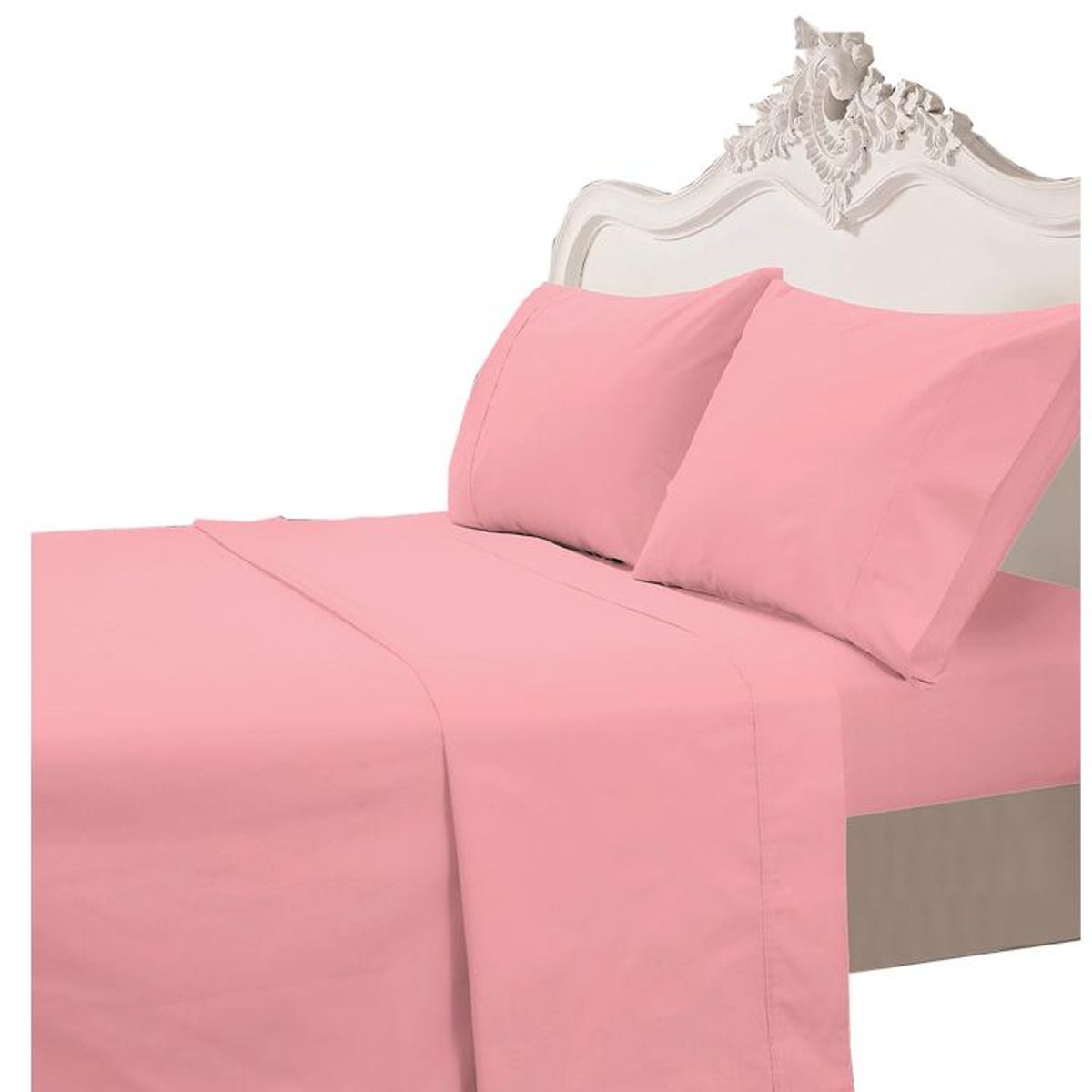 MALLORCA - Juego de Sabanas T200 Lisa Palo Rosa Superking