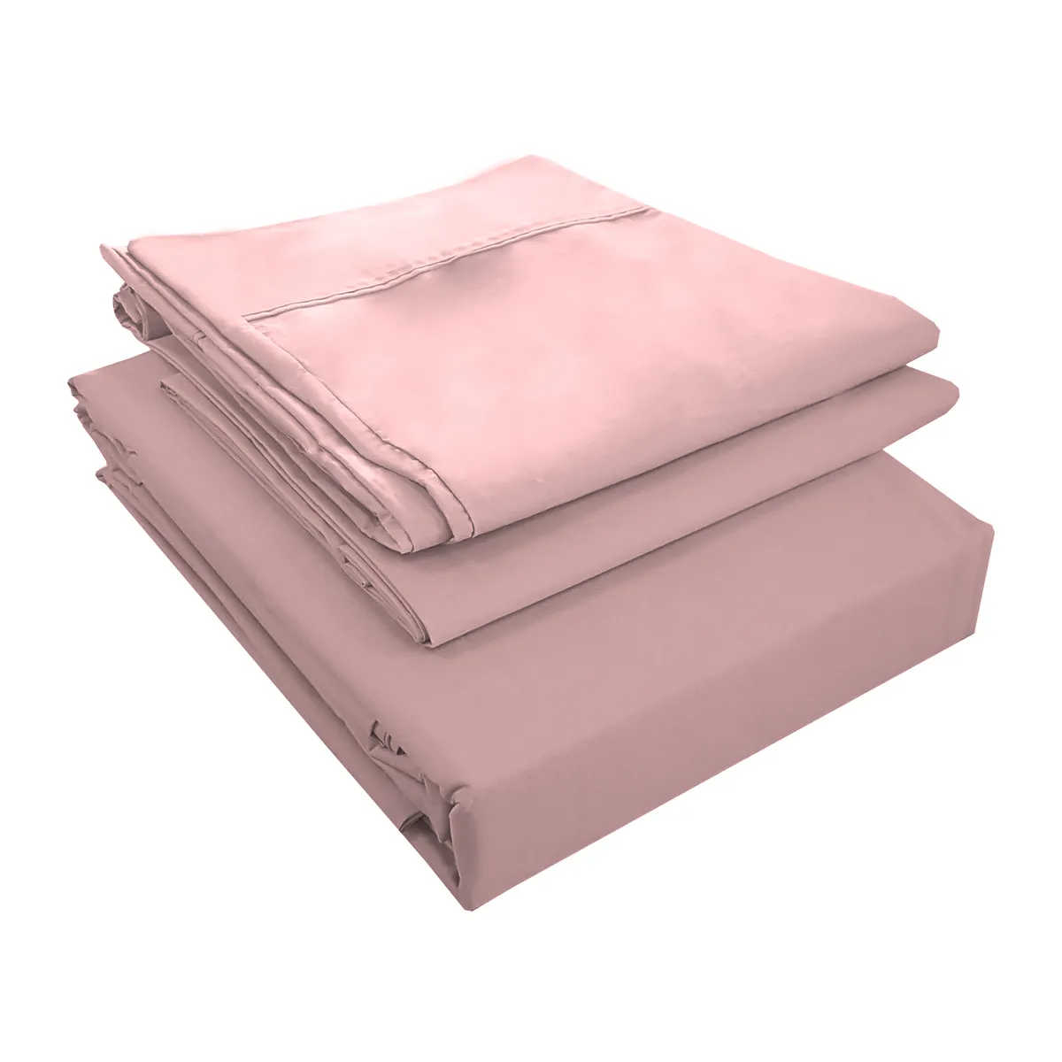 MALLORCA - Juego de Sabanas 200 Hilos Lisa Palo Rosa 2 Pzas