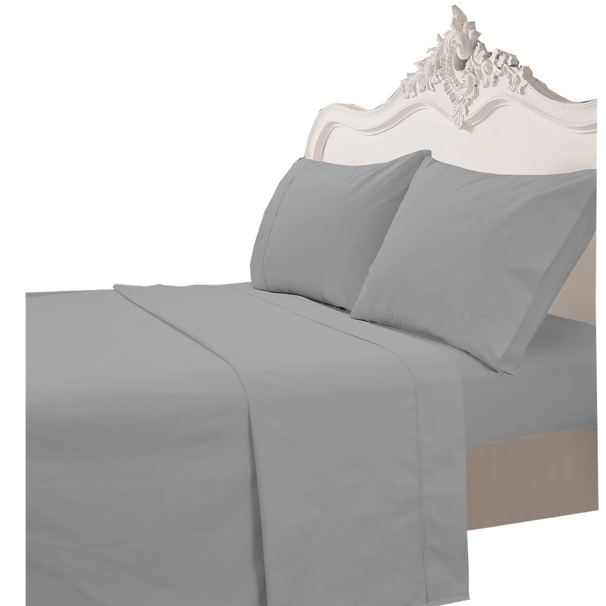 MALLORCA - Juego de Sabanas T200 Lisa Gris Superking