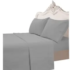 MALLORCA - Juego de Sabanas 200 Hilos Lisa Gris King