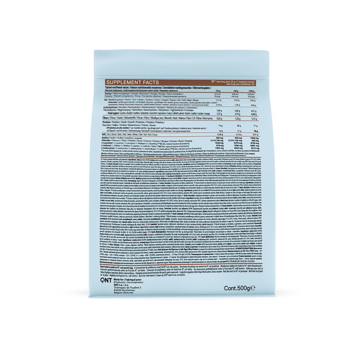 QNT - Proteina Para Cocinar Whey Light Digest 500gr Chocolate QNT