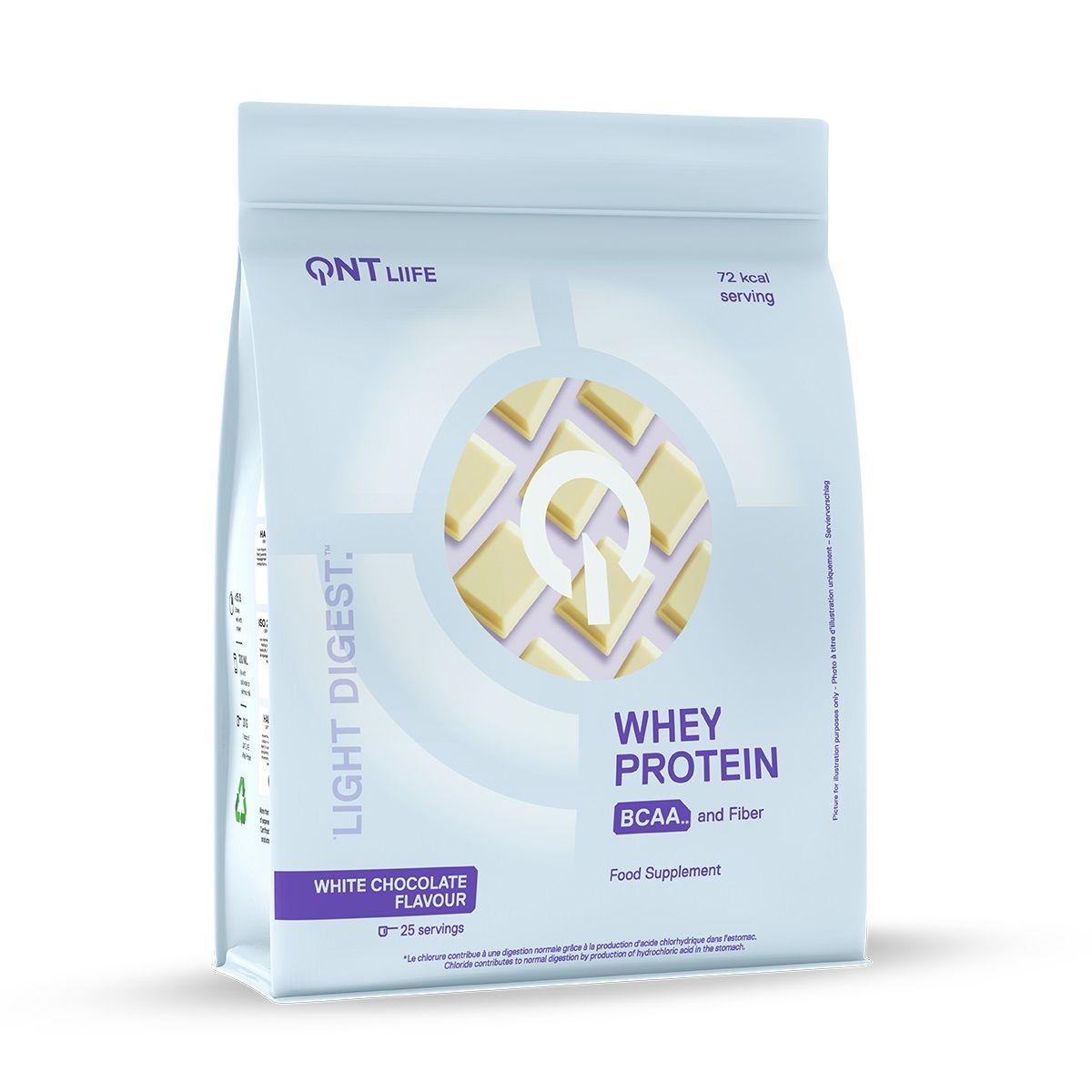 QNT - Proteina Para Cocinar Whey Light Digest 500gr Chocolate Blanco QNT