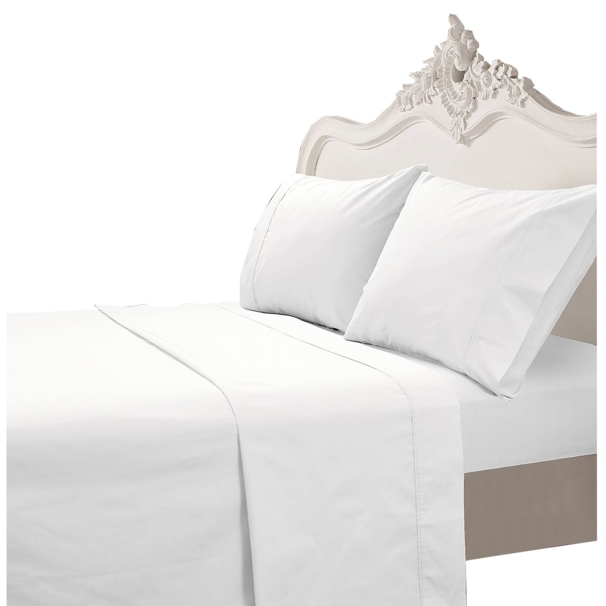 MALLORCA - Juego de Sabanas 200 Hilos Lisa Blanca Superking