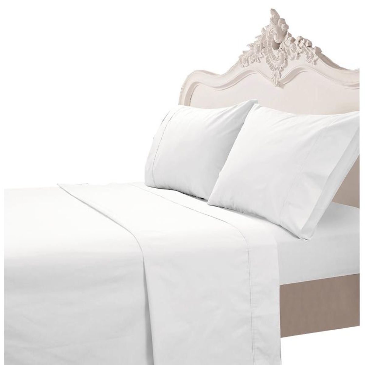 MALLORCA - Juego de Sabanas T200 Lisa Blanca 2 Pzas