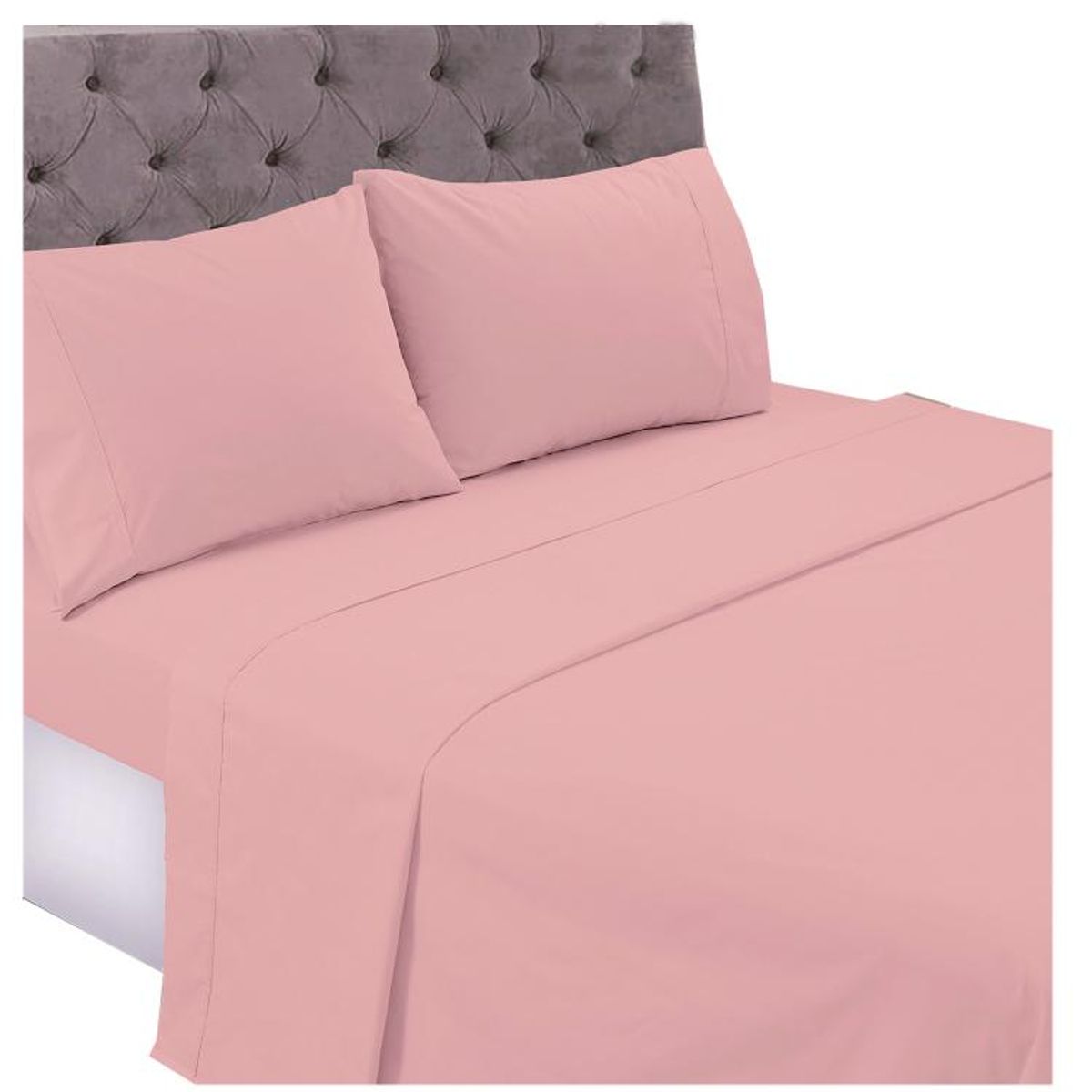 MALLORCA - Juego de Sabanas 144 Hilos Lisa Palo Rosa King