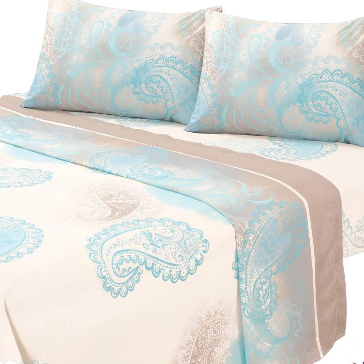 MALLORCA - Juego de Sabanas T144 2 Plazas Vilafranca Turquesa