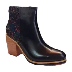 ZAPATOS Y ZAPATILLAS - Botin Mujer Cuero Kosáro Glorantic Greicy Flores - Negro
