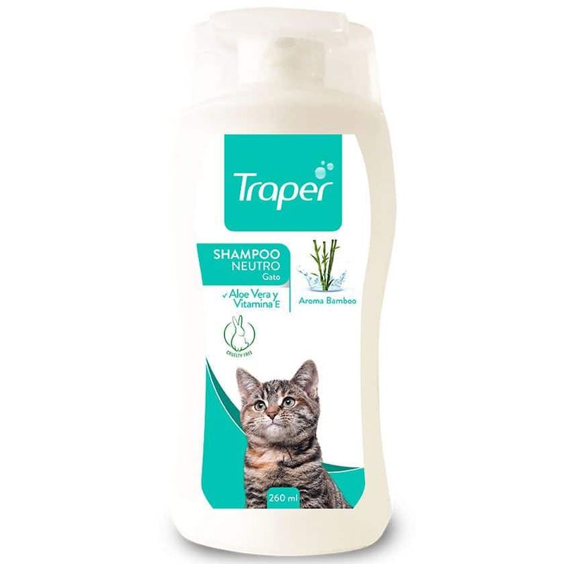 TRAPER - Traper Shampoo Neutro Hipoalergenico Gato, 260ml.