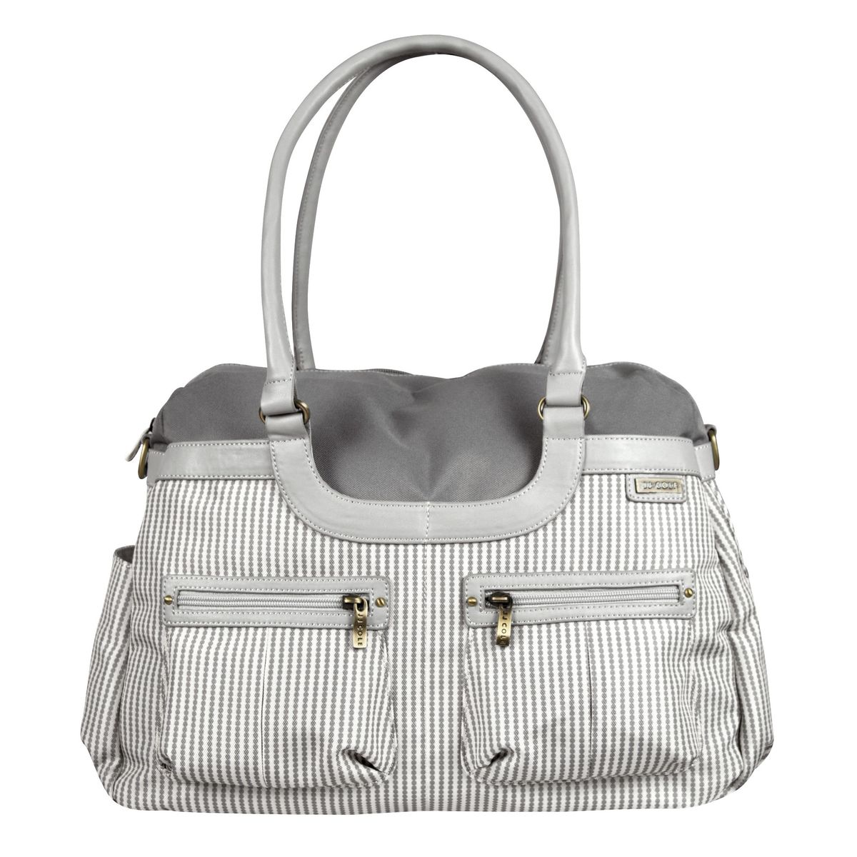 JJ COLE - Bolso Pañalero Satchel Diaper Bag Crema Gris