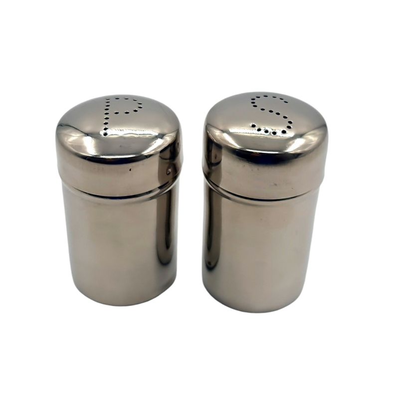 MOGA - Set 2 Pzas Salero Pimentero Metal  6x6x9cm