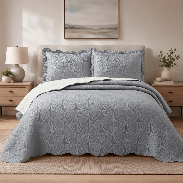 Quilt Sherpa Paris Liso Gris Superking