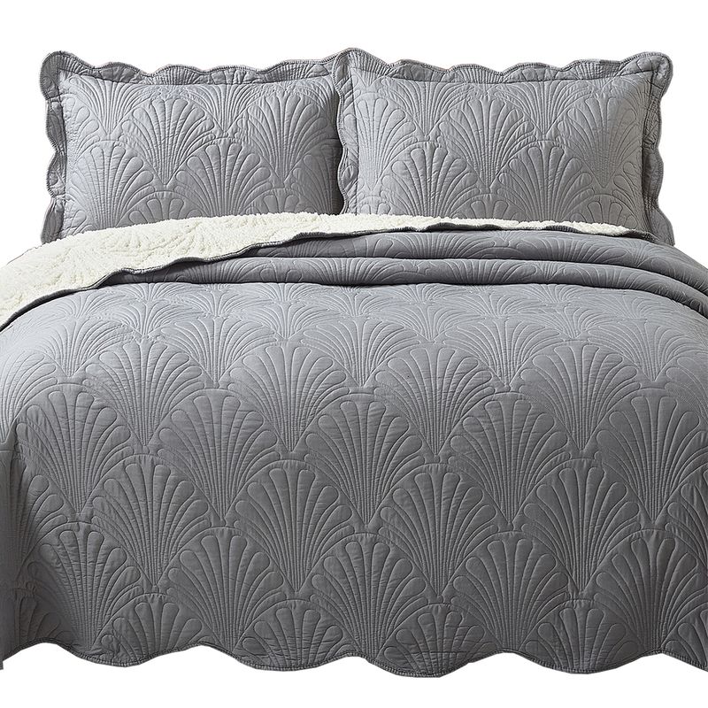 MALLORCA - Quilt Sherpa Paris Liso Gris King