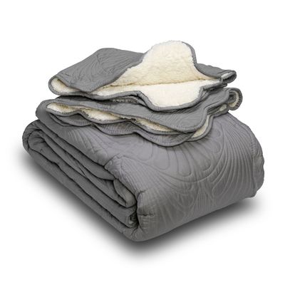 Imagen 2 del producto Quilt Sherpa Paris Liso Gris King